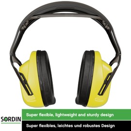 Sordin Seal Capsule Ear Protection - Earmuffs with 30 dB SNR - Passive Ear Defenders for Work, light yellow