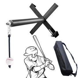 CAMNWAMN Portable Baseball/Softball Swing Trainer with The Tethered Ball, Hit Away Baseball Swing Trainer System, Easy Setup On Fence Hitting/Batting Trainer with Auto Reset.