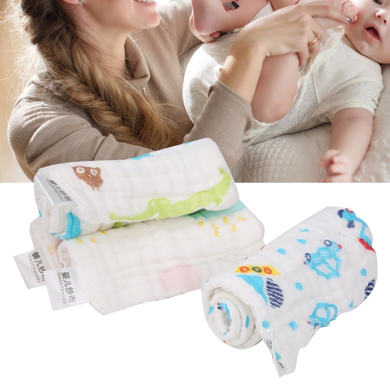 4Pcs Thick Baby Reusable Diaper Cartoon Animal Infant Plush Washcloth
