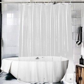 Awenbin PEVA Lightweight Transparent Plastic Shower Curtain,Waterproof Shower curtai Liner with Rustproof Metal Grommets and 3 Bottom Magnets,72" x 72",Suit with Straight/Curved Shower rods