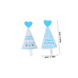 Abaodam 45pcs Striped Birthday Cupcake Picks Mini Hats Toppers for Party Decorations Shower Celebration Accessories Vibrant Colors Design