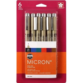 SAKURA PIGMA MICRON 05 Fine Line Pen Set .45mm - Assorted Colors #30065