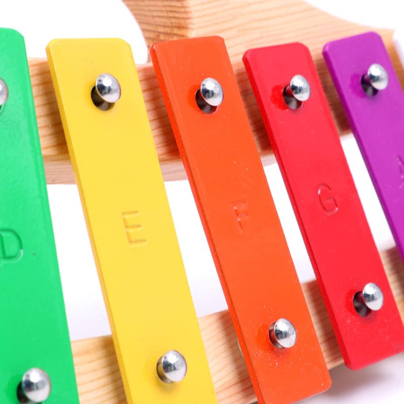 Alnicov Classic Wooden Glockenspiel Xylophone with 8 Metal Keys,Best Gifts