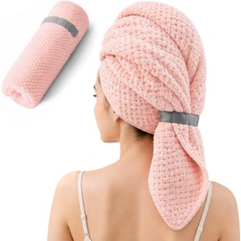 Toalla grande de microfibra para el cabello para mujeres, regalos para mujeres, súper suave antiencrespamiento y secado rápido para cabello rizado, toalla de envoltura de cabello ultra absorbente para
