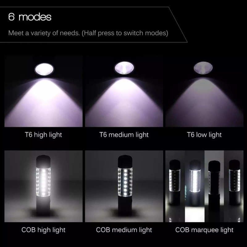 Lecute Lampara Linterna Antorcha 360 Recargable Potente Led Usb