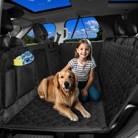 MIDOG Back Seat Extender for Dogs - [2025 Upgraded] Hard Bottom Car Seat Cover Holds 400lbs,Anti-Slip and Anti-Scratch,Compatible with Child Seat,Perfect for SUV & Car