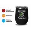 Fishing Black Edition Wine Tumbler 12oz - Old Man with