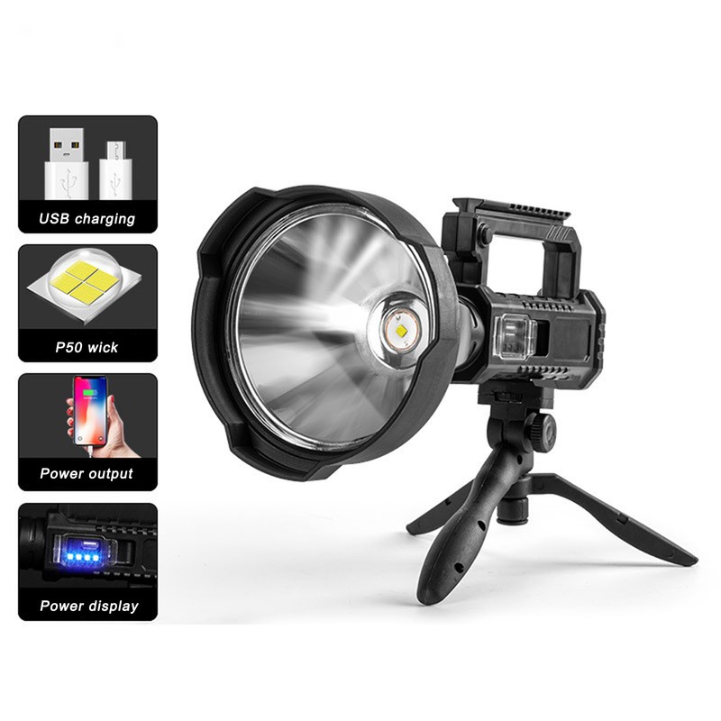 P50 Super Bright LED Searchlight Dual Light Source USB Rechargeable