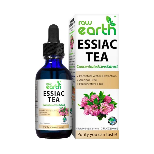 Raw Earth ESSIAC Tea Extract - Alcohol FREE - 8 Organic Herbs - Sheep Sorrel Roots - Raw & Bio-Active - Bio-Available Phytonutrients - US Patented Process