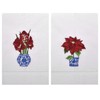 Sally Eckman Roberts Amaryllis & Poinsettia in Chinoiserie Pots Embroidered
