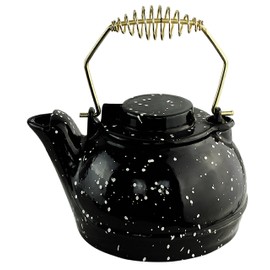 US Stove TK-02BWS 3 Qt. Enameled Porcelain Steamer Kettle