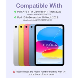 Hamile for iPad 11th 10th Generation Case with Keyboard - 7 Colors Backlit Wireless Detachable Folio Keyboard Cover with Pencil Holder for iPad 11-inch A16 2025 10th Gen 10.9 Inch 2022 (Lavender)