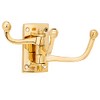 NKlaus 3-Way Clothes Hook Swivel Brass Solid Gold Maritime Coat