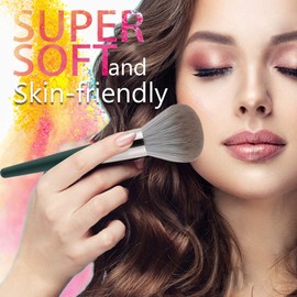 14-Piece Makeup Brush Set, Professional Synthetic Make-Up Brush Set, Make-Up, Foundation, Eyeshadow, Powder Cream, Blush, Concealer, Makeup Brush, Cosmetic Brush with Cosmetic Bag, Green