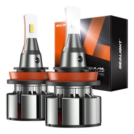 SEALIGHT Upgraded H11/H8 Light Bulbs, 36000LM 6000K Cool White Fog Bulb Halogen Replacement, 5-Minute Install, Plug and Play, IP68, Pack of 2