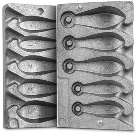 Cyiwniao Sinker Mold 1.2.3-Ounce with 5 Cavities Fishing Weight Molds Sinker Molds for Fishing Fishing Casting