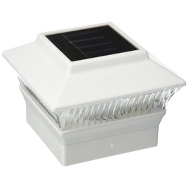 GSL SS-GSL-PL244W Solar Square PVC Post and Fence Mount (Set of 2)