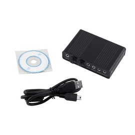 USB 5.1 Audio Sound Card, 6 Channel Sound Card USB External Digital Optical SPDIF Audio Output Adapter for PC/Laptop