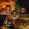 GolWof Solar Lantern Outdoor, LED Solar Light, Waterproof Decorative, Bronze,