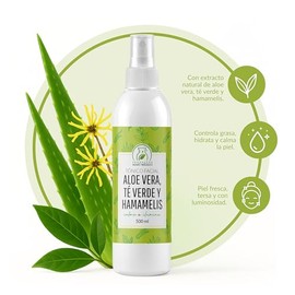 Tónico De Aloe Vera,Té Verde  Hamamelis Hidratante Facial 500 Ml Productos Mart Mexico                                                                