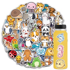 102 Pack Cute Animal Stickers,Colorful Animal Waterproof Stickers,Vinyl Kawaii Aesthetic Sticker for Water Bottle,Laptop,Phone,Sticker for Teens Girls Kids