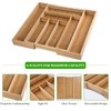 KITCHENTREND Bamboo Silverware Organizer, Expandable Silverware Drawer Organizer, Adjustable Kitchen