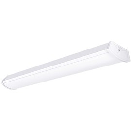 FAITHSAIL Linkable 4FT LED Wraparound Light 40W Flush Mount Garage Shop Lights, 4400lm, 4000K, 4 Foot Linear Wrap Ceiling Lighting Fixture for Workshop Office Kitchen, Fluorescent Tube Replacement