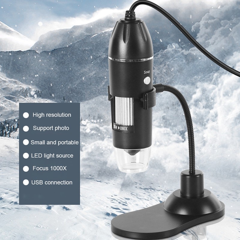 1000X Bracket Portable Digital USB Microscope with Built In 8