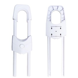 Qtopun 6-Pack U-Shaped Cabinet Locks, Adjustable Sliding Drawer Locks for Knobs, Easy Tool-Free Installation for Secure Storage, Kitchen, Bathroom, and Refrigerator