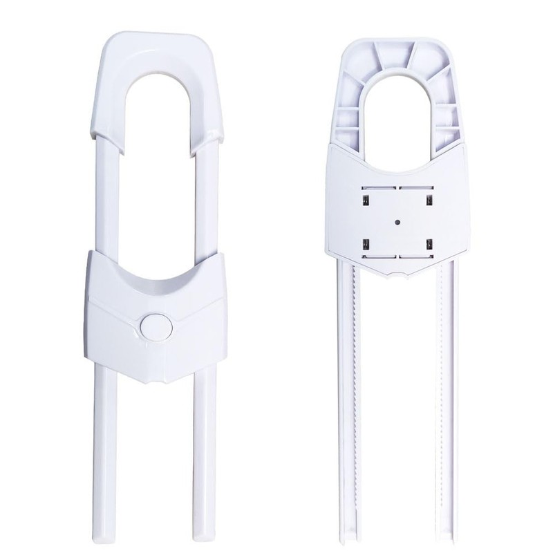 Qtopun 6-Pack U-Shaped Cabinet Locks, Adjustable Sliding Drawer Locks for