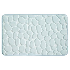 InterDesign Bathroom 34" X 21", Memory Foam Pebble Mat-White