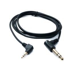 SYSTEM-S Audio Cable 180 cm Stereo TRS 6.35 mm Jack Male to 3.5 mm Male Angle Adapter