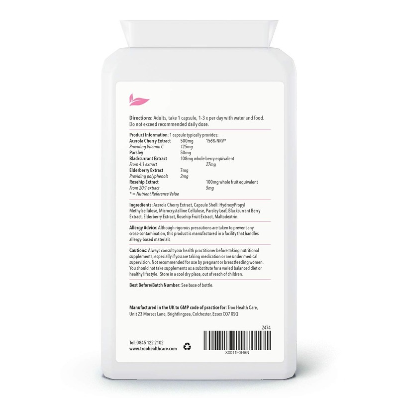 Vitamin C Cherish 120 Capsules - Natural Food Vitamin C