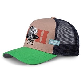 Coastal Fish Khaki/Green Trucker Cap, HFT-Fish-Khaki-Green-#33471