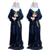 Ipetboom 2pcs Nun Virgin Statue Resin Holy Virgin Catholic Figures