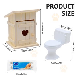 3 Pieces Dollhouse Bathroom Accessories, Miniature Dollhouse Toilets Wooden Dollhouse Furniture Gnome Accessory Set, Birthday Gifts for Girls Boys