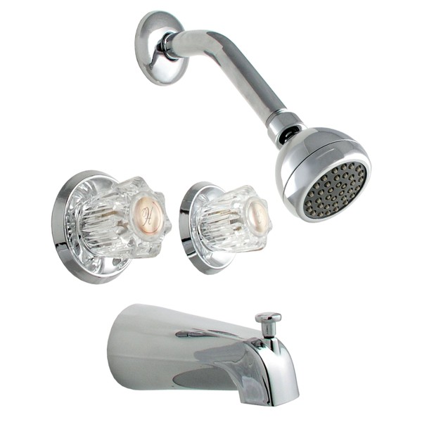 LDR 011 8700 Double Handle Tub and Shower Faucet, Chrome