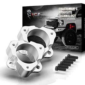 MZS Leveling Lift Kit 2" Front Suspension Strut Spacer Compatible with Tundra 1999-2006 | Sequoia 2000-2007 2WD 4WD Silver