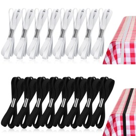 Riakrum Table Bungees Tablecloth Strap Band Tablecloth Bungee Cord to Hold Down Table Cloth for Outdoor Tables Kitchen Tables Picnic Camping Wedding Party (16, Widen Size)