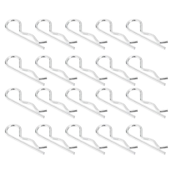 sourcing map 25Pcs 4mmx75mm Zinc-Plated Carbon Steel R Shaped Spring