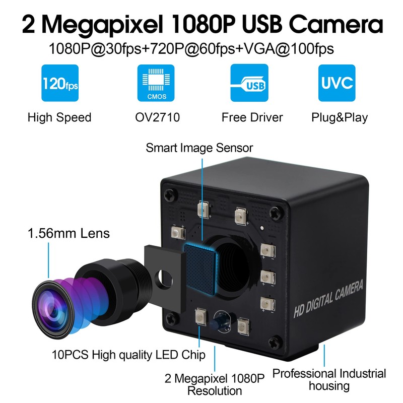 Svpro 1080P Night Vision USB Camera CMOS OV2710 IR LED