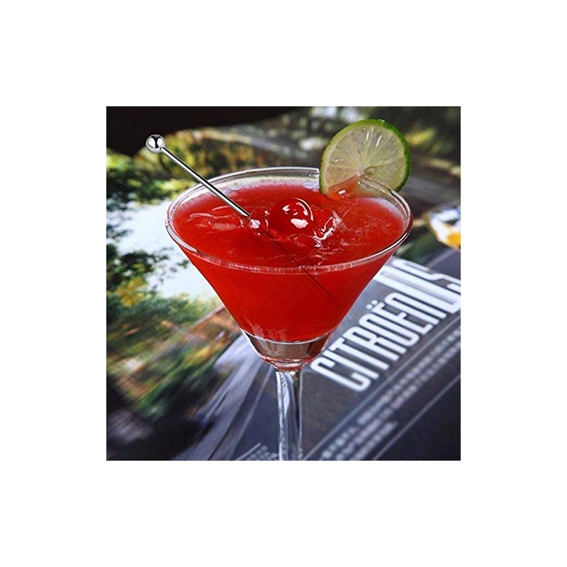 Waterstone Stainless steel Cocktail Picks, Professional 4" Fruit Stick Toothpicks(Set
