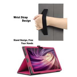 Hülle für DOOGEE Tab E3 Pro 13 Zoll, DOOGEE Tab E3 Pro Tablet Schutzhülle, Klappständer Schutzhülle mit Stifthalter und Handschlaufe, Umfassender Schutz. (Rot)