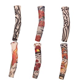 Operitacx 6 Stück Tattoo Ärmel Sonnenschutz Ärmel Outdoor Armstulpen UV Schutz Armstulpen Fahrrad Armstulpen Kühlende Armstulpen