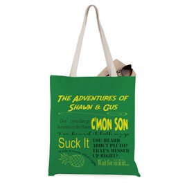 WCGXKO Detective TV Show Inspired Tote Bag Shawn and Gus Gift Pineapple Handbag for TV Show Fans (Gus Tote)