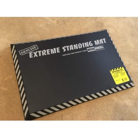 Extreme Standing Mat 21” x 14” Black 1” Thick | Anti Fatigue Mats for Standing | Industrial Antifatigue Mat with Safety Stripes | Anti Fatigue Mat for Work & Workplace | Safety Gray Print