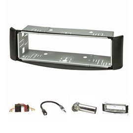 Black Radio Fascia for Smart Fortwo 450 1998-2007 Metal Adaptor ISO – DIN AERIAL ADAPTOR 2X +