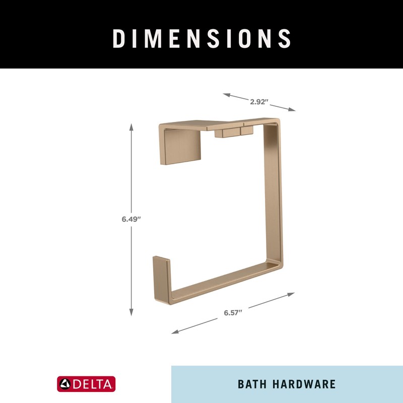DELTA Vero Towel Ring, Champagne Bronze, Bathroom Accessories, 77746-CZ