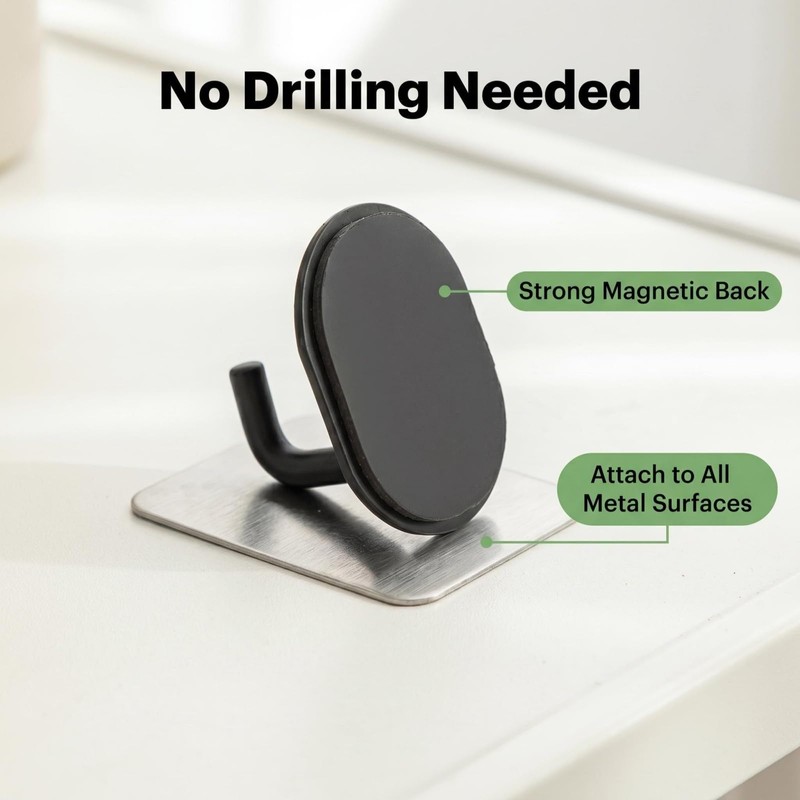 Xxshcdz 2 Pack Magnetic Hooks, Magnetic Refrigerator Hooks for Kitchen,