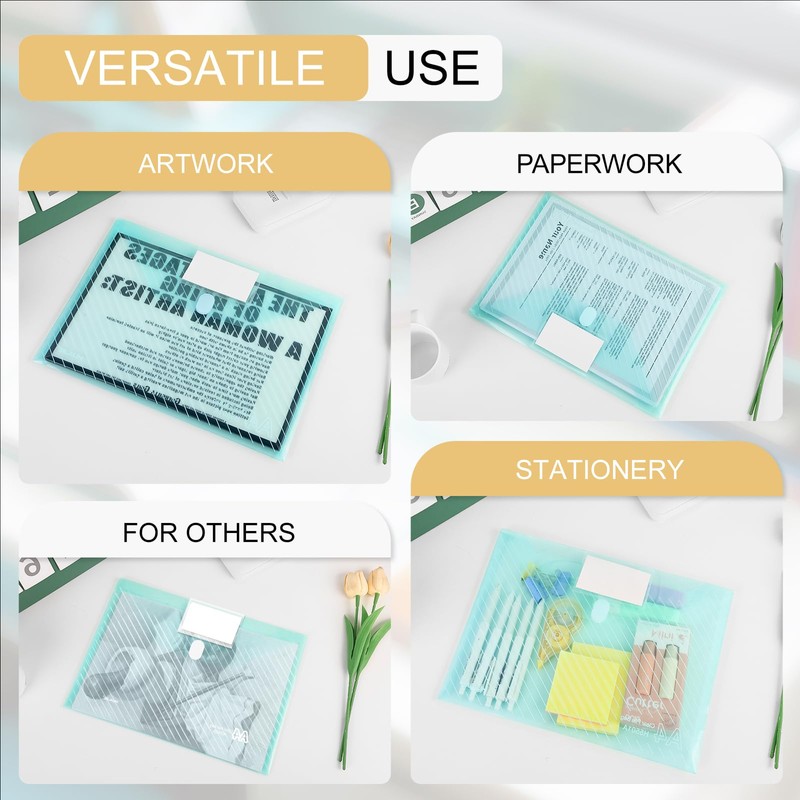 WORPSON 10 Pack, Plastic Envelopes File Folders, HeavyDuty Document Folder